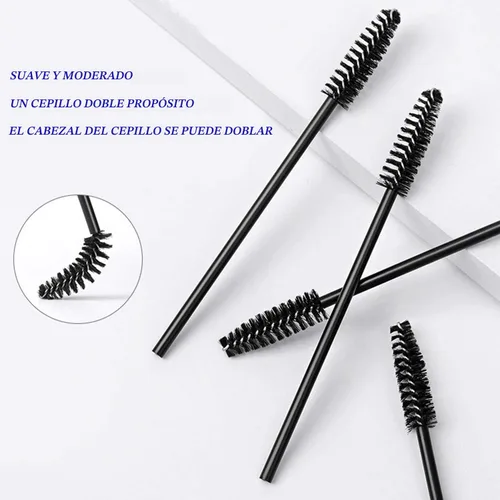 Vista 6 de GUMIKE - 100 piezas de cepillos desechables para pestañas y maquillaje, para extensión de pestañas y cejas (negro)