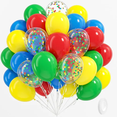 Vista 12 de 60 globos azul real y naranja con globos naranja y azul de 12 pulgadas Azul Naranja