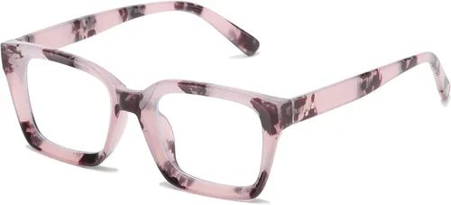 Vista 8 de EYLRIM Classic Thick Square Frame Clear Lens Glasses for Women Men A93 Verde tortuga