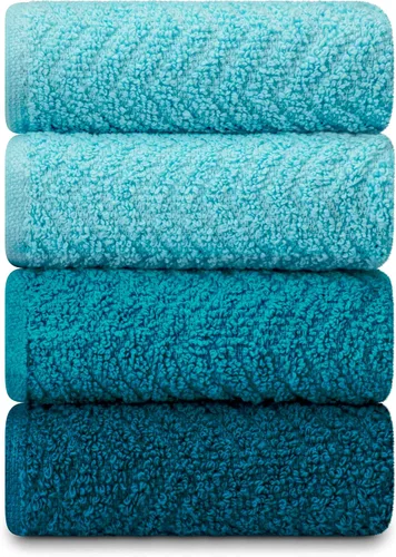 Vista 5 de DecorRack Paquete de 4 toallas de cocina, 100% algodón, 15 x 25 pulgadas, absorbentes para secar platos, toallas de mano, paños de limpieza