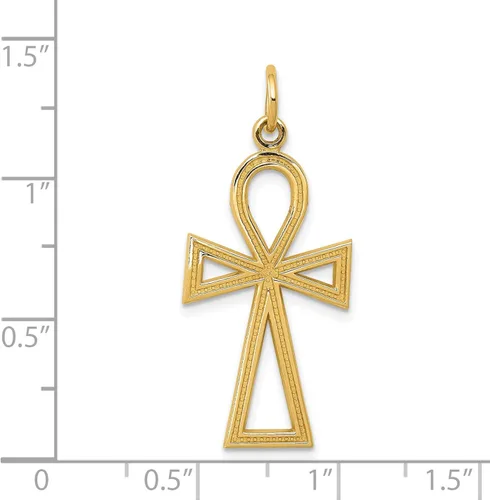 Vista 4 de Colgante de cruz Ankh de oro amarillo macizo de 14 quilates 1457in Oro no conocido