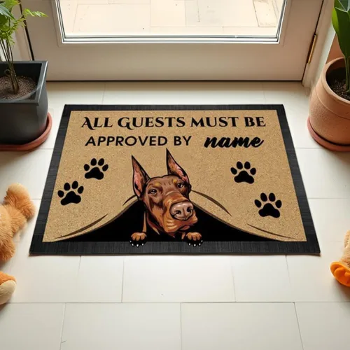 Vista 3 de Felpudo personalizado Peeking Dog Labrador No Need to Knock I Konw You're Here 23.6 x 15.7 pulgadas