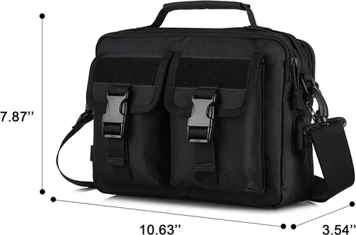 Vista 2 de HUNTVP Bolso táctico de mensajero multifunción de nailon para maletín de hombro con puerto USB