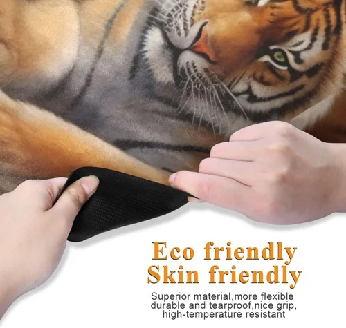Vista 2 de Kigai Tiger on Grass - Tapete de yoga antideslizante – Esterilla plegable de viaje con bolsa de almacenamiento para todo tipo de yoga, pilates