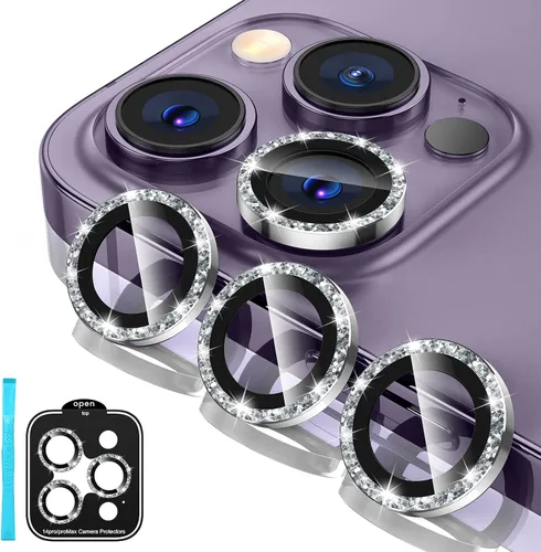 Vista 12 de Tensea Protector de lente de cámara para iPhone 14 Pro Max, protector de lente de cámara de vidrio templado 9H, protector de pantalla, anillo