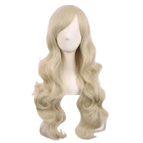 Vista 18 de MapofBeauty - Encantadora peluca larga y rizada para mujer, 28 pulgadas (70 cm), negro