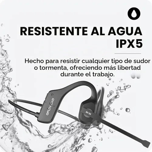 Vista 5 de Auriculares inalámbricos Bluetooth de oreja abierta con micrófono