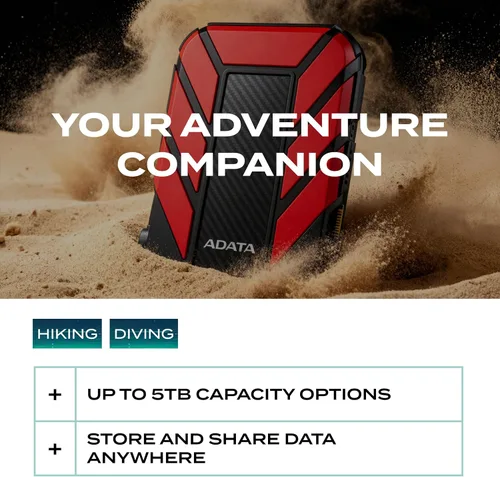 Vista 10 de ADATA Disco duro externo HD710 Pro, rojo, 2 TB