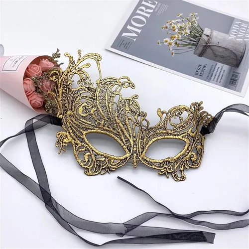 Vista 4 de Vtrem Máscara de mascarada para parejas juego de máscaras negras para fiesta de Mardi Gras para mujeres, hombres, papá, hija, graduación, pareja