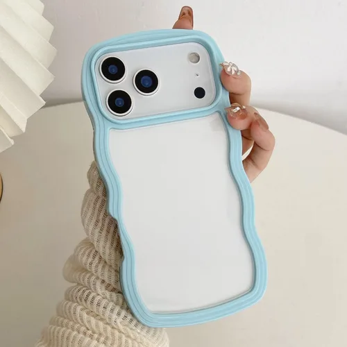 Vista 62 de QLTYPRI Funda compatible con iPhone 7/8/SE, bonita funda transparente con marco ondulado rizado para niñas y mujeres, funda protectora de TPU