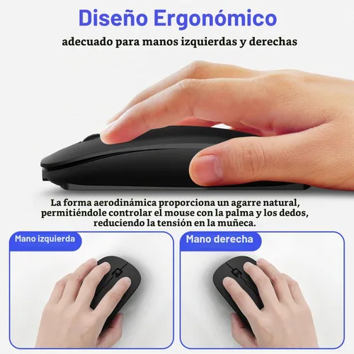 Vista 9 de Ratón Bluetooth inalámbrico para MacBook Air Mac Pro iPad Laptop Computadora Pad Óptico recargable delgado silencioso modo dual