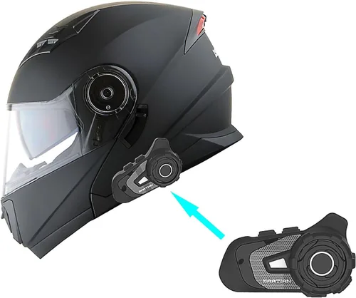 Vista 14 de 1Storm Nuevo Casco Modular de Motocicleta con Visera Dual Cara Completa y Luz Trasera LED Recargable: Modular901 Fibra de Carbon Negro