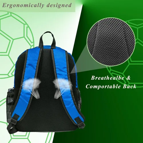 Vista 5 de Bolsa de fútbol, mochila de baloncesto, bolsa de equipo deportivo con compartimento para zapatos que sostiene zapatillas, casco, baloncesto, fútbol