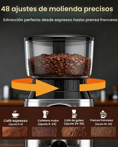 Vista 2 de Molinillo de café cónico, molinillo de café eléctrico