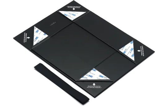 Vista 3 de AVUX Caja de regalo protectora de esquina de 10.5 pulgadas con tapa de lazo y cinta, una caja de regalo vacía de color negro para Navidad, día