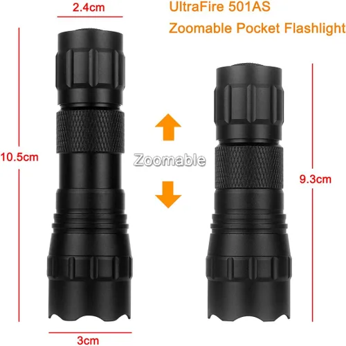 Vista 3 de ULTRAFIRE Linterna iluminadora IR de 940 nm, mini linterna LED de visión nocturna nfrared zoomable, iluminador IR de caza para dispositivos