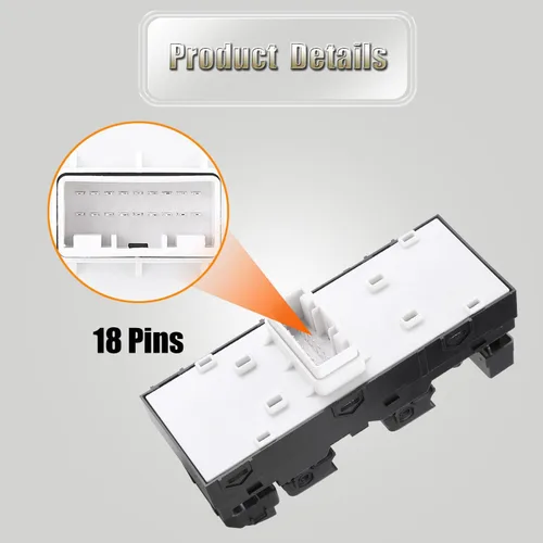 Vista 5 de Interruptor de control maestro de elevalunas eléctrico para Kia Forte 2019, 2020, 2021, repuesto OE 93571M6100, 93571-M6100 para botón