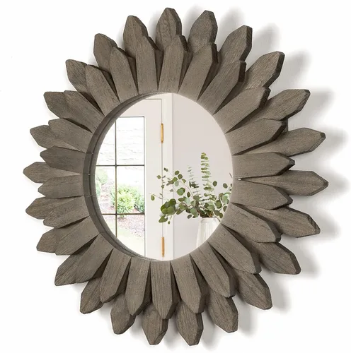 Vista 9 de Honiway Espejo de pared negro de 12 pulgadas, decoración de pared bohemia de madera, espejo decorativo para decoración de habitación, decoración