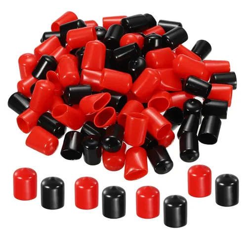 Vista 10 de MECCANIXITY 50 unids tapas de goma Surtido de 0.079 in PVC vinilo tornillo rosca protector para tornillo tornillo negro rojo