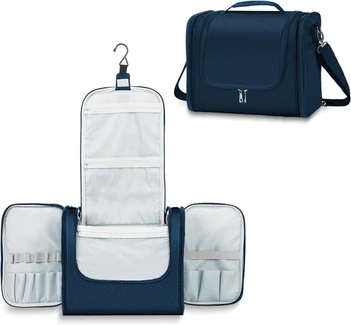 Vista 8 de Buruis - Neceser grande para hombres y mujeres, bolsa de viaje colgante para maquillaje, cosméticos, afeitado, artículos de tocador, kit Dopp