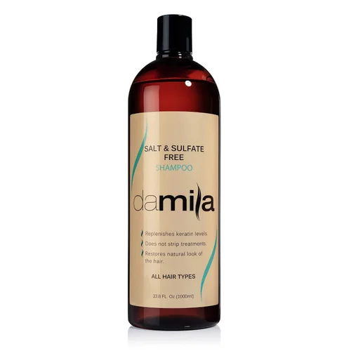 Vista 7 de damila Champú sin sal y sulfato para queratina y cabello teñido - Perfecto para cabello dañado, encrespado, rizado o seco (4 onzas líquidas)