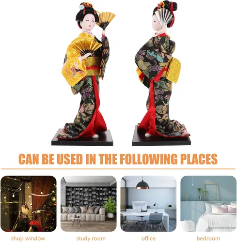 Vista 9 de PRETYZOOM - Figura de geisha japonesa de 11.81 pulgadas, adorno decorativo de escritorio para mesa de restaurante, estilo Izakaya, coleccionable