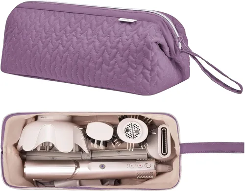 Vista 13 de KarSyon Shark Flex Style Funda para Dyson Airwrap cepillo secador de pelo Revlon herramientas para el cabello, bolsa de viaje, estuche de Beige