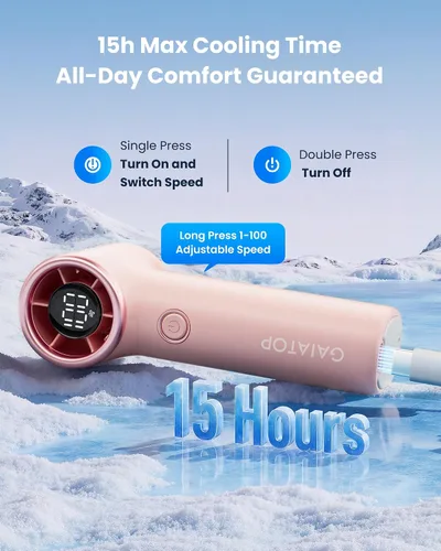 Vista 5 de Gaiatop Mini ventilador de mano portátil, 4000 mAh [15 horas de funcionamiento máximo] ventiladores turbo personales tamaño de bolsillo, ventilador