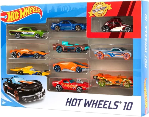 Vista 5 de Hot Wheels Juego de 10 camiones y autos de juguete a escala 1:64 para niños y coleccionistas, los estilos pueden variar [Exclusivo de Amazon]