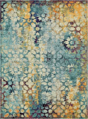 Vista 28 de Unique Loom Vita Collection - Alfombra tradicional saturada de medallones florales saturados sobre teñidos, 2 pies 2 pulgadas x 3 pies, azul Azul