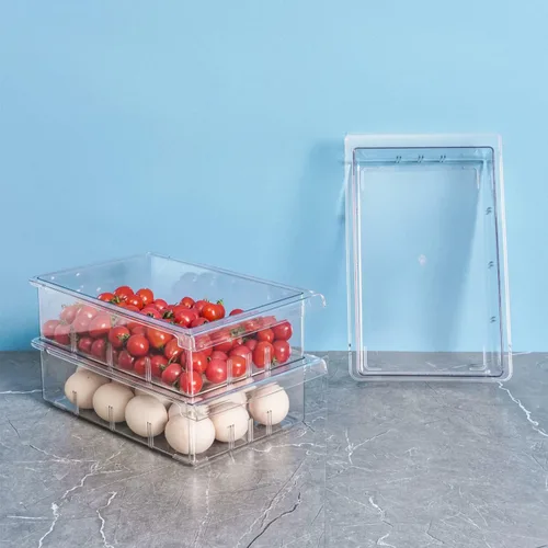 Vista 3 de Farochy Organizadores de Cajones para Refrigerador - Caja de Almacenamiento con Soporte para Huevos para Estante de Nevera para Frutas y Verduras
