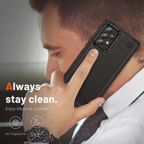 Vista 6 de Jeylly Funda para Samsung Galaxy A52 5G, Galaxy A52 Funda para teléfono con protector de pantalla híbrida de silicona antiarañazos, funda de defensa
