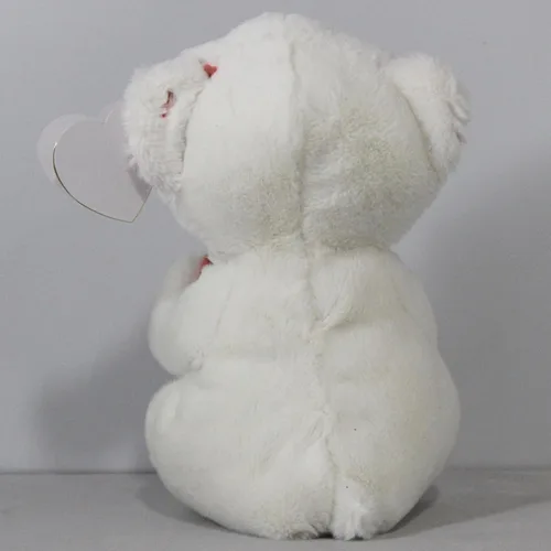 Vista 3 de Ty Beanie DESI - Oso de San Valentín blanco llevando corazón rojo - 6