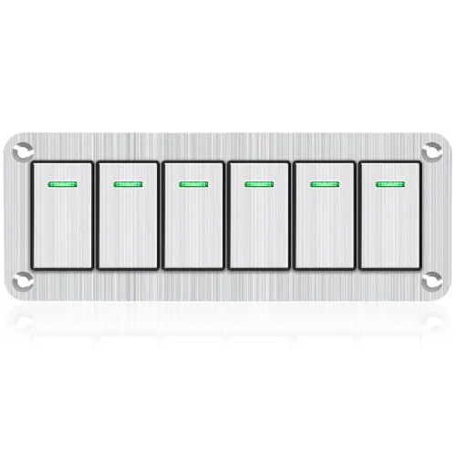 Vista 10 de Panel de Interruptor de Palanca de 3 Posiciones Impermeable de Aluminio, Panel de Interruptor Basculante de 12V/24V, Interruptor de Coche/Barco de 5