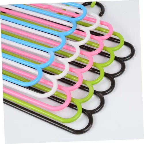 Vista 4 de Outanaya Perchas resistentes para colgar bufandas y chaquetas, colgadores de vestidos, colgadores para ropa, pantalones, perchas multiusos para Rosa