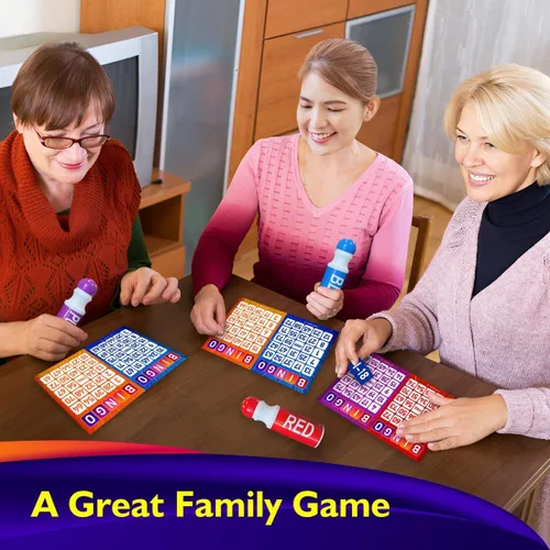 Vista 6 de Juego de bingo EXTRIC, juego de bingo para adultos y niños, set de bingo incluye rotuladores de bingo, tarjetas de bingo y números para llamar.