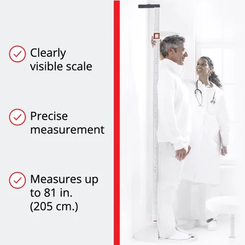 Vista 4 de seca 213 Estadiómetro portátil – Varilla de medición de altura móvil para adultos, niños y bebés – Grado médico, fácil montaje, rango de 7.9 – 80.7