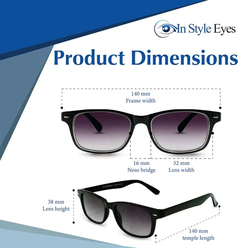 Vista 4 de In Style Eyes Rescue Me gafas de sol clásicas para viaje con aumento No bifocales, Azul