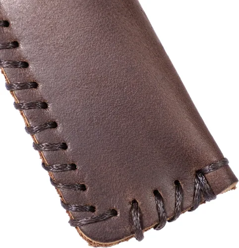Vista 4 de Funda de piel auténtica hecha a mano para bolígrafo individual (café)