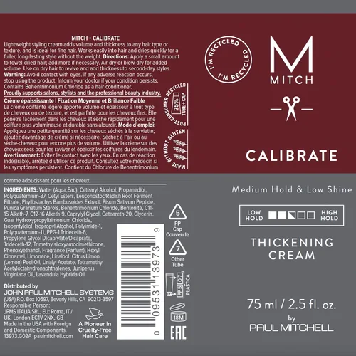 Vista 13 de MITCH by Paul Mitchell Calibrate - Crema espesante, sujeción media, bajo brillo, para todo tipo de cabello, 2.5 onzas líquidas