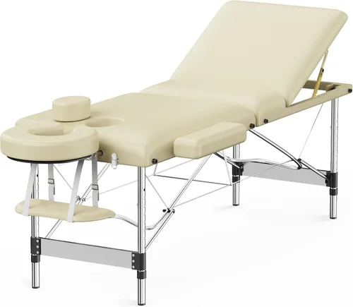 Vista 8 de Mesa de Masaje Portátil de 84" de Largo 24" de Ancho Profesional, Sofá de Masaje Reclinable de 3 Secciones, Cama de Aluminio Ajustable