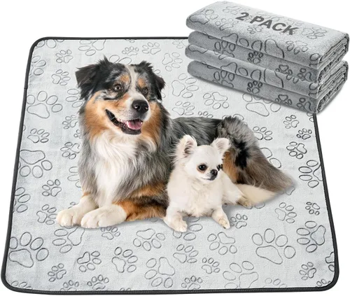 Vista 9 de Qeils Almohadillas reutilizables para cachorros, paquete de 2 almohadillas lavables para orina para perros, almohadilla antideslizante impermeable