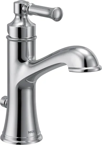 Vista 8 de Moen 6803BN Dartmoor - Grifo para lavabo de baño con una sola manija con placa opcional, níquel cepillado, 1 unidad (paquete de 1)