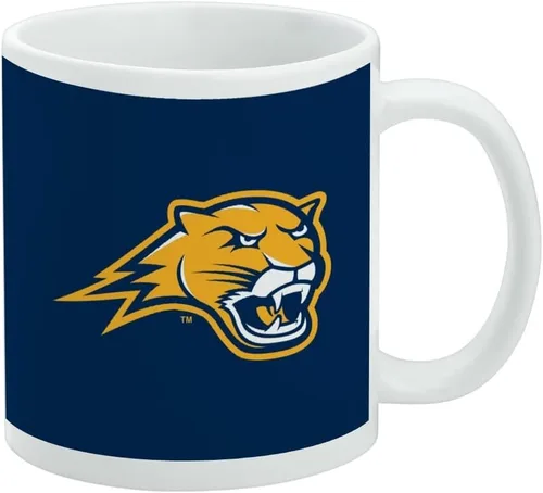 Vista 100 de Taza de cerámica con el logotipo principal de la Universidad Rider, taza de regalo novedosa para café, té y bebidas calientes, 11oz, blanca
