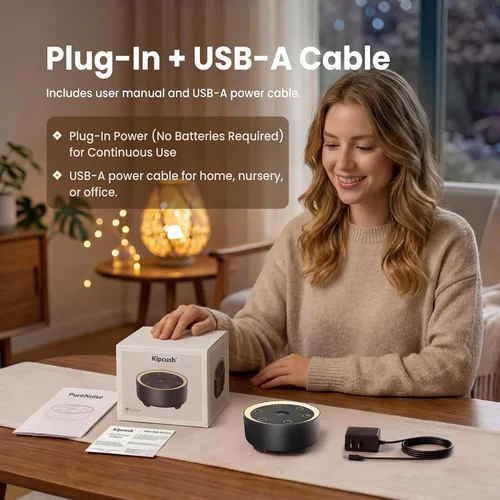 Vista 8 de Kipcush Máquina de sonido para dormir, 21 sonidos sin bucle de alta fidelidad, máquina portátil de ruido blanco para bebés, niños y adultos, luz