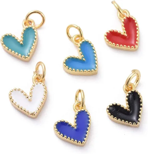 Vista 8 de DanLingJewelry Dijes esmaltados lindos colgantes para llavero, pulsera, joyería, Latón 10 piezas - Oso
