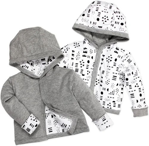 Vista 3 de HonestBaby Snap-Front Hooded Jackets, Side-Snap Top, Hoodies in Cozy 100% Organic Cotton Infant Baby Boys, Girls, Unisex