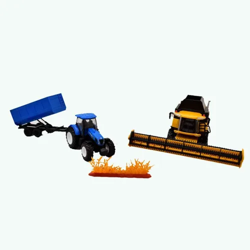 Vista 3 de New Ray Holland Cr9090 Cargo Jig + New Hollan Trailer Tractor 1/32° 05765 Verde