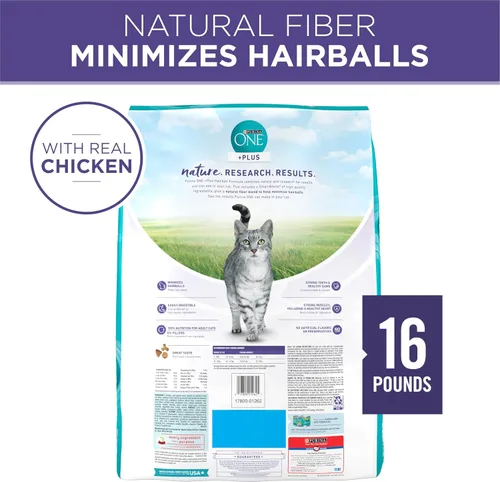 Vista 8 de Purina ONE Alimento natural para gatos para control de bolas de pelo, fórmula +PLUS Hairball - Bolsa de 16 libras