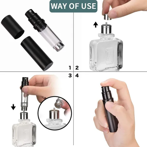 Vista 3 de Perfume Atomizer Bottle (5ml) Refillable Portable Mini Perfume Atomizer for Travel Leak Proof Pump Perfume Spray Bottle Atomizer for Man and Woman